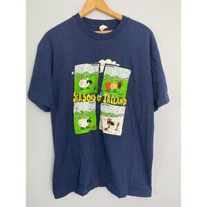 Vintage Sheep T-shirt, Seasons of Ireland, Size Large, 90s Funny Animal T-shirt